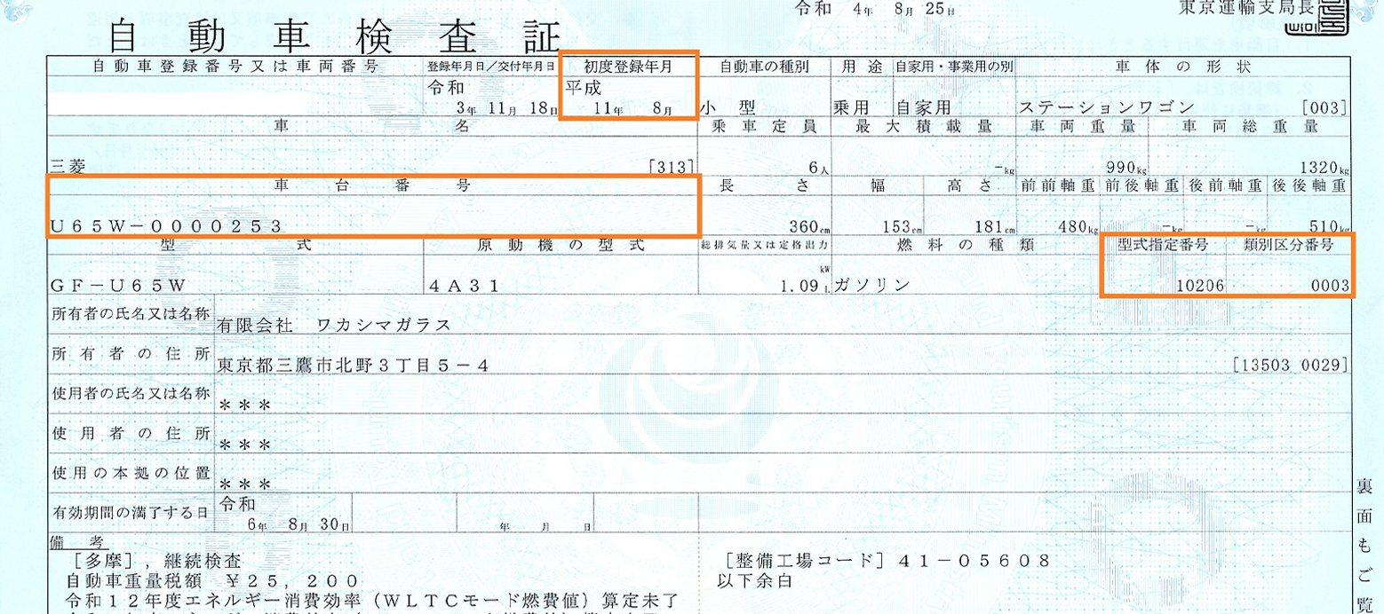 車検証